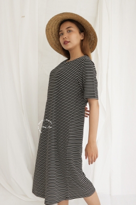 Baju Hamil Dress Hamil Menyusui Simple Modis Lorek Ariana Dress - DRO 882